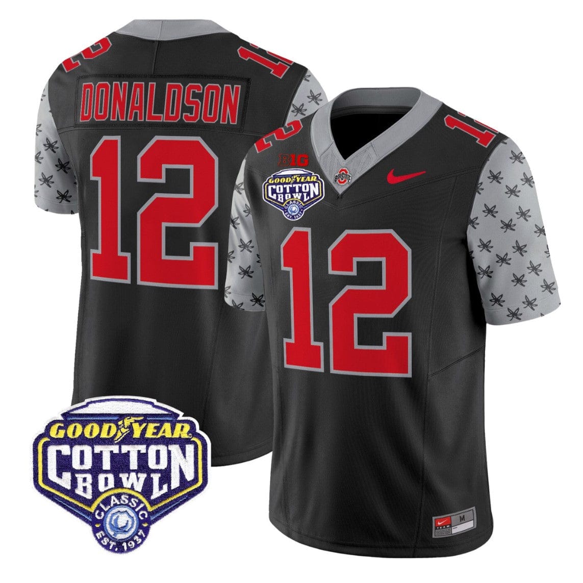Alternative view of CJ Donaldson Jersey #12 Ohio State 2025 Cotton Bowl Patch Stitched