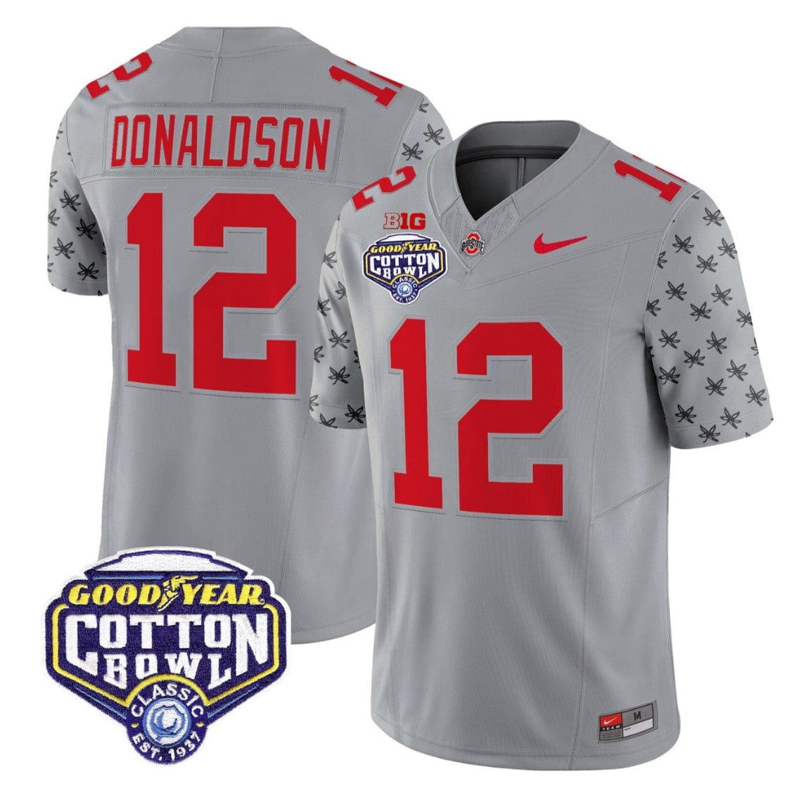 CJ Donaldson Jersey #12 Ohio State 2025 Cotton Bowl Patch Stitched - Image 3