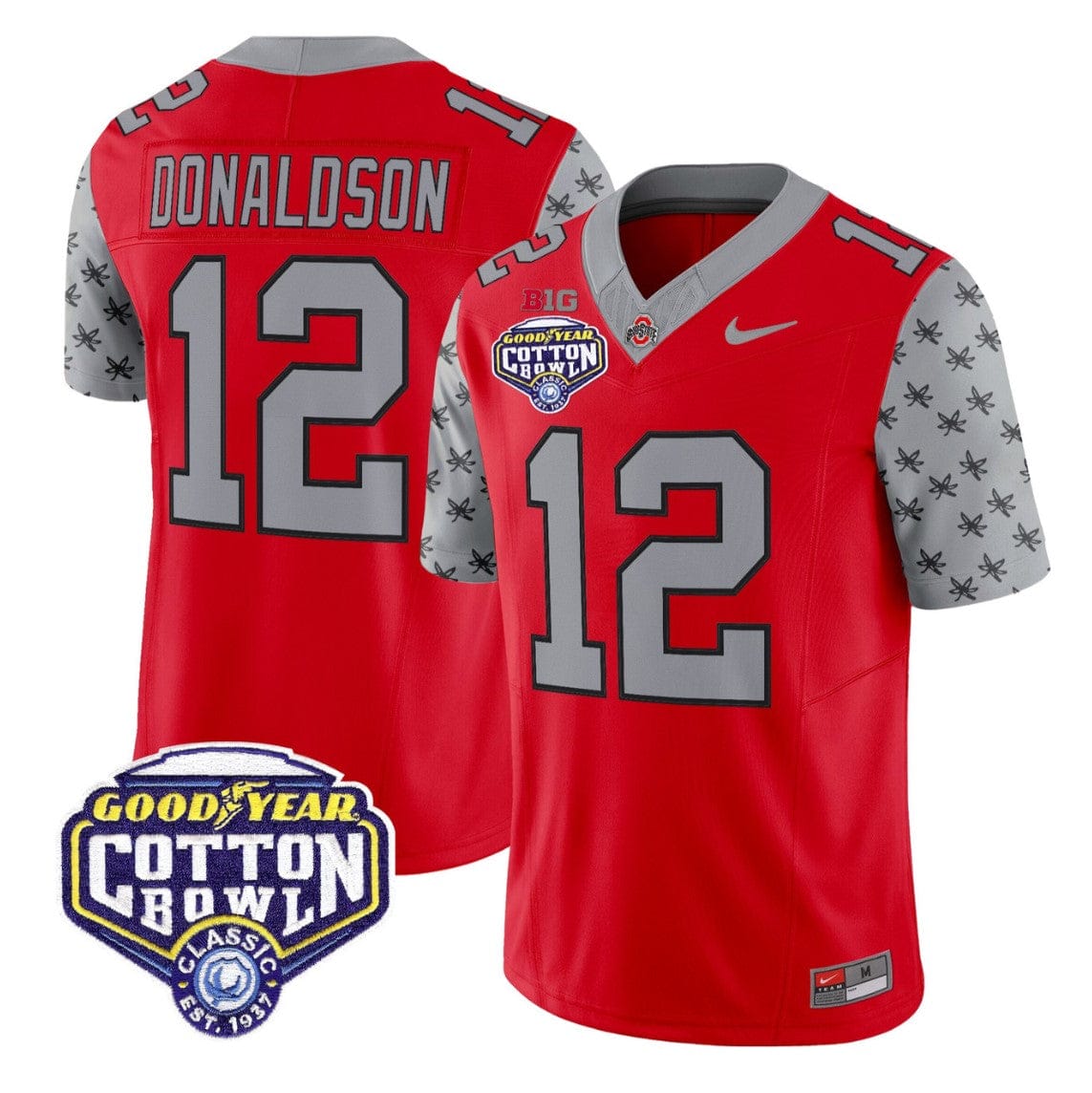 CJ Donaldson Jersey #12 Ohio State 2025 Cotton Bowl Patch Stitched - Image 4