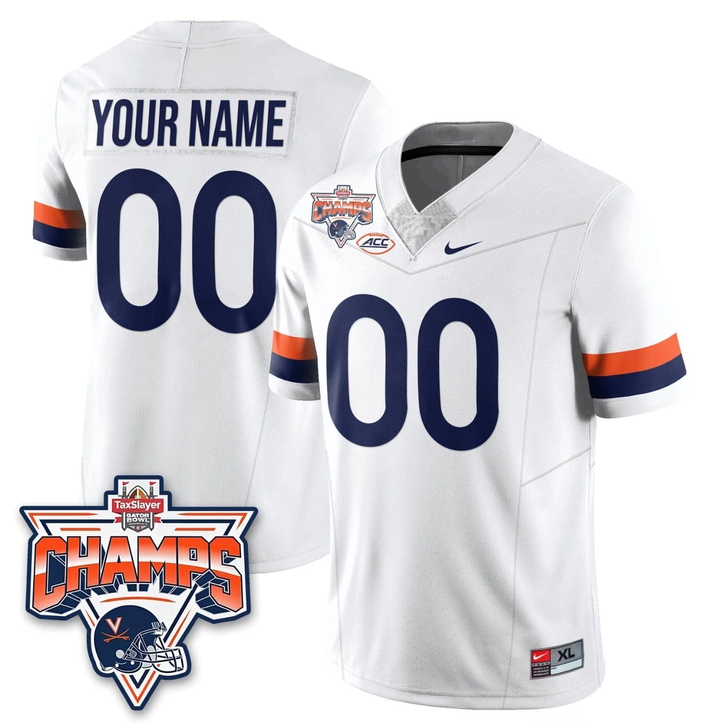 Custom Virginia Cavaliers Jersey 2025 TaxSlayer Gator Bowl Champions Stitched - Image 4