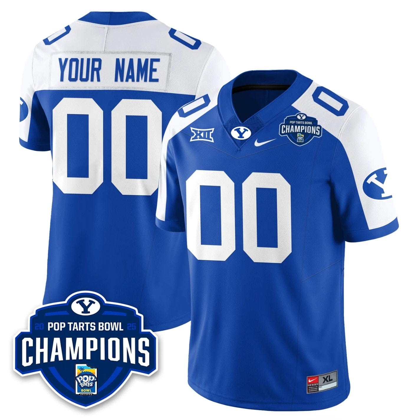 Custom BYU Cougars Jersey 2025 Pop-Tarts Bowl Champions Patch Stitched - Image 4