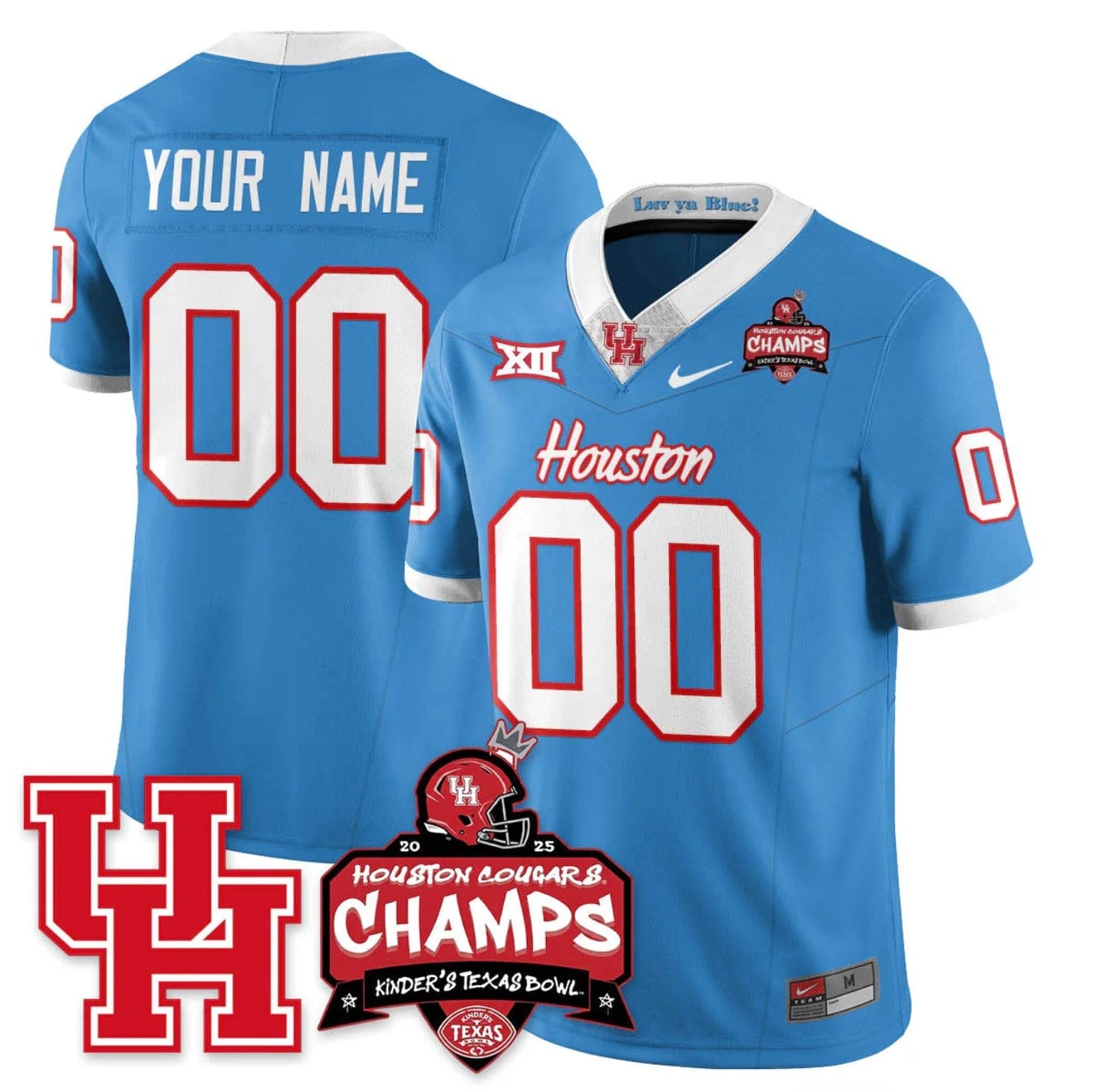 Custom Houston Cougar Jersey 2025 Kinder's Texas Bowl Champions Stitched - Image 3