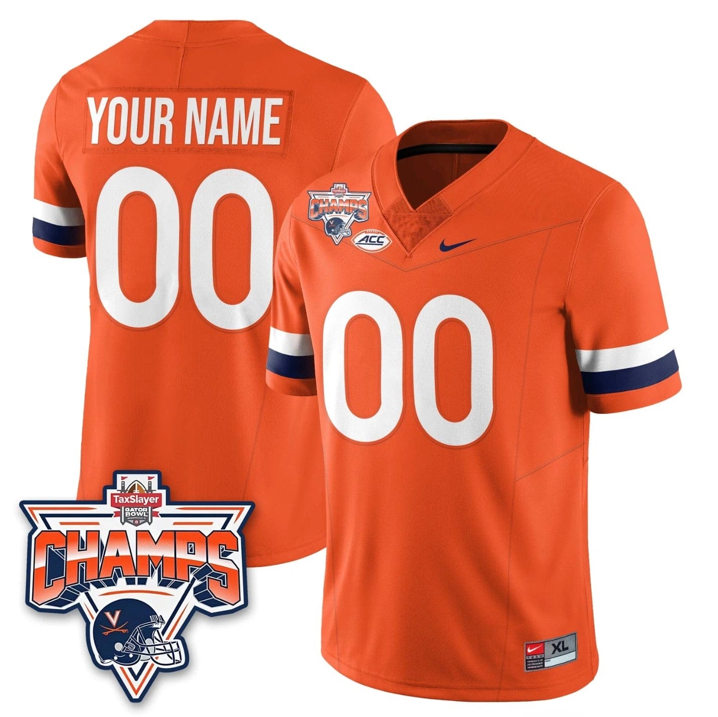Custom Virginia Cavaliers Jersey 2025 TaxSlayer Gator Bowl Champions Stitched - Image 3