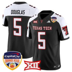 Caleb Douglas Jersey #5 Texas Tech 2025 Orange Bowl Patch V2 Stitched