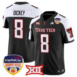 Cameron Dickey Jersey #8 Texas Tech 2025 Orange Bowl Patch V2 Stitched