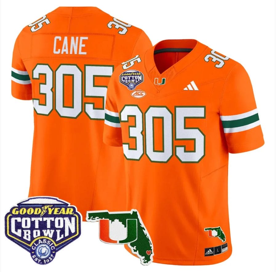 Cane Jersey #305 Miami Hurricanes 2025 Cotton Bowl Florida Patch Stitched - Image 4