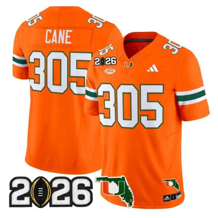 Cane Jersey #305 Miami Hurricanes 2026 CFP Final Florida Stitched - Image 4