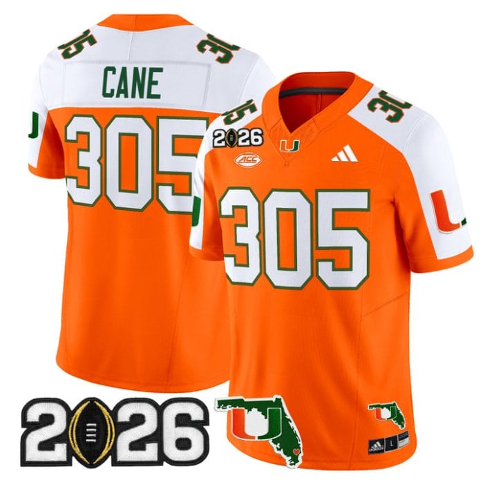 Cane Jersey #305 Miami Hurricanes 2026 CFP Final Florida Stitched - Image 3