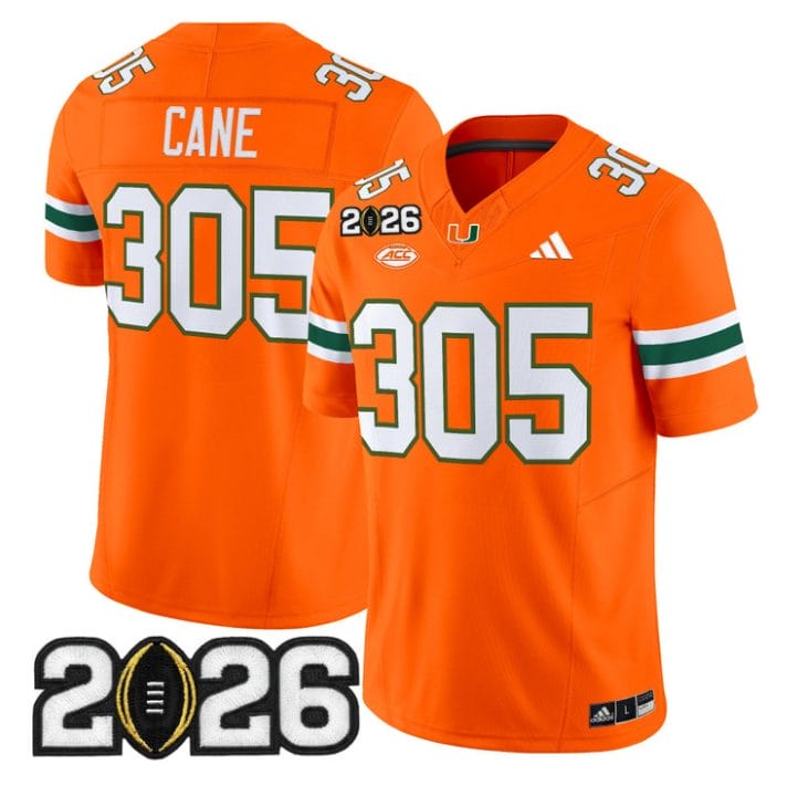 Cane Jersey #305 Miami Hurricanes 2026 CFP Final Patch Stitched Black - Image 4