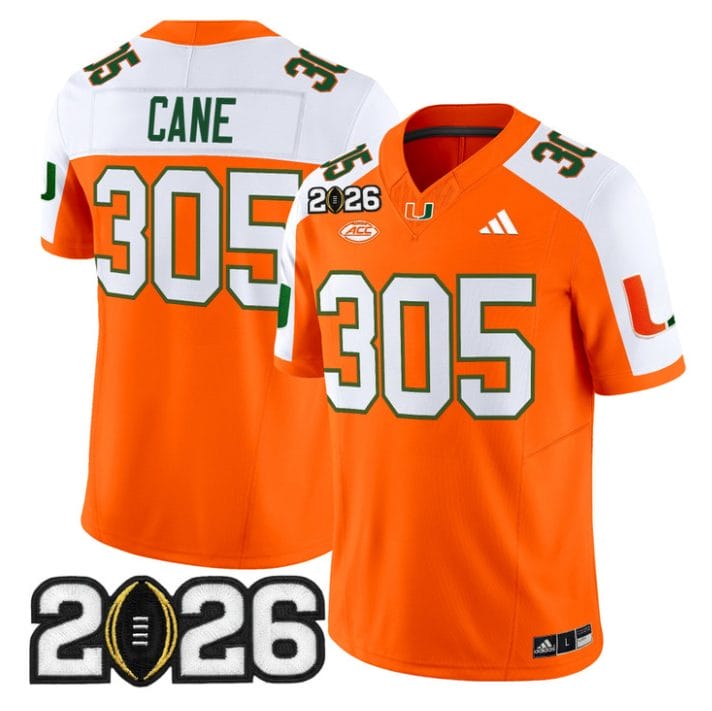 Cane Jersey #305 Miami Hurricanes 2026 CFP Final Patch Stitched Black - Image 3