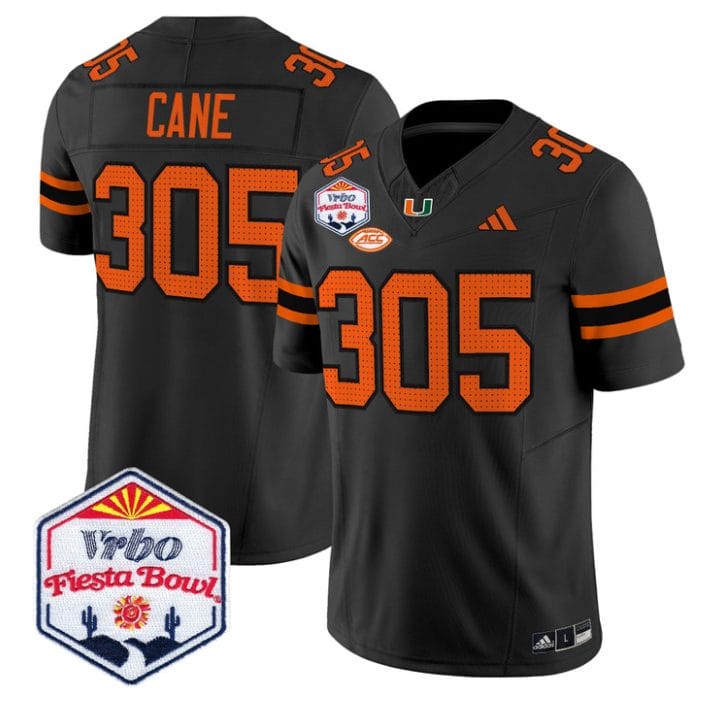 Cane Jersey #305 Miami Hurricanes 2026 Fiesta Bow Patch Stitched