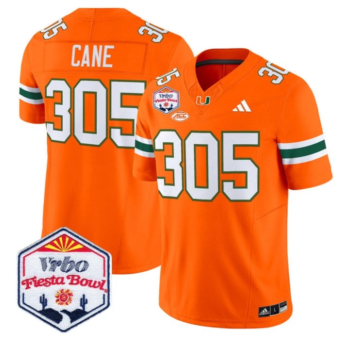 Cane Jersey #305 Miami Hurricanes 2026 Fiesta Bow Patch Stitched - Image 4