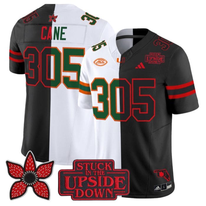 Cane Jersey #305 Miami Hurricanes Upside Down Edition Stitched - Image 3