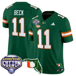Alternative view of Carson Beck Jersey #11 Miami Hurricanes 2025 Cotton Bowl Florida Patch Stitched