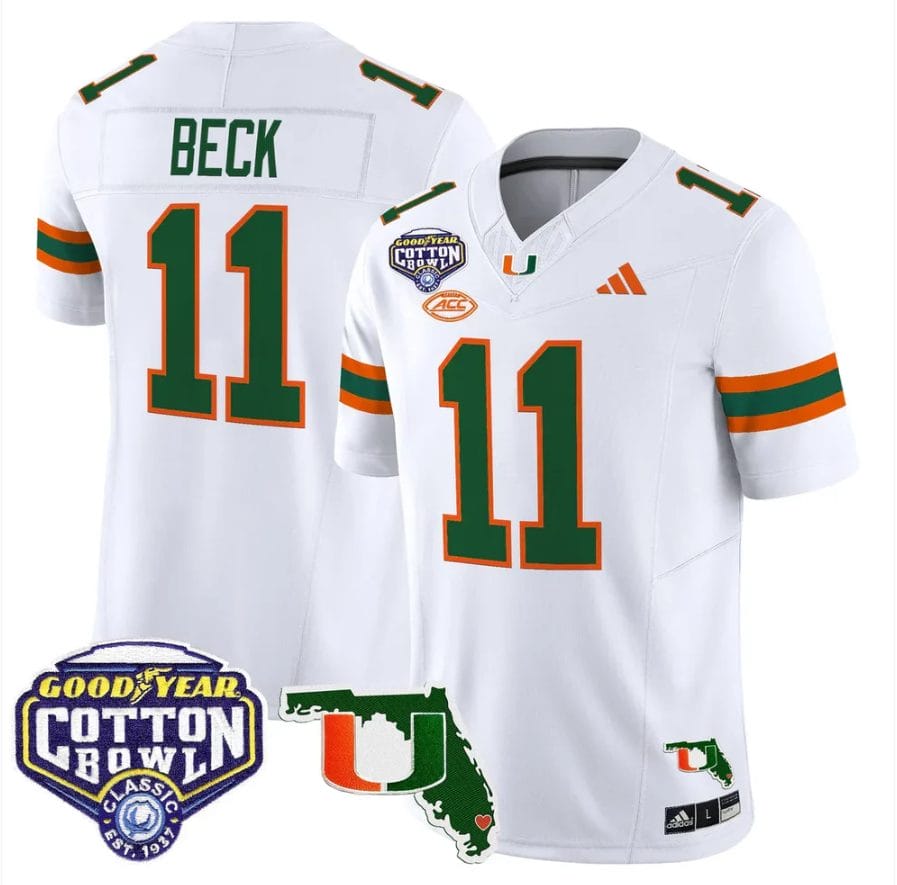 Carson Beck Jersey #11 Miami Hurricanes 2025 Cotton Bowl Florida Patch Stitched - Image 5