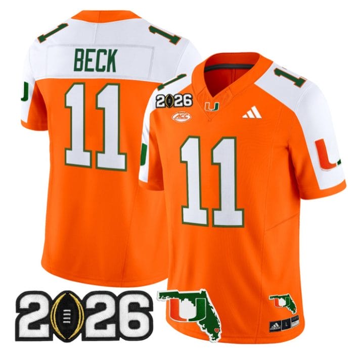 Carson Beck Jersey #11 Miami Hurricanes 2026 CFP Final Florida Stitched - Image 3