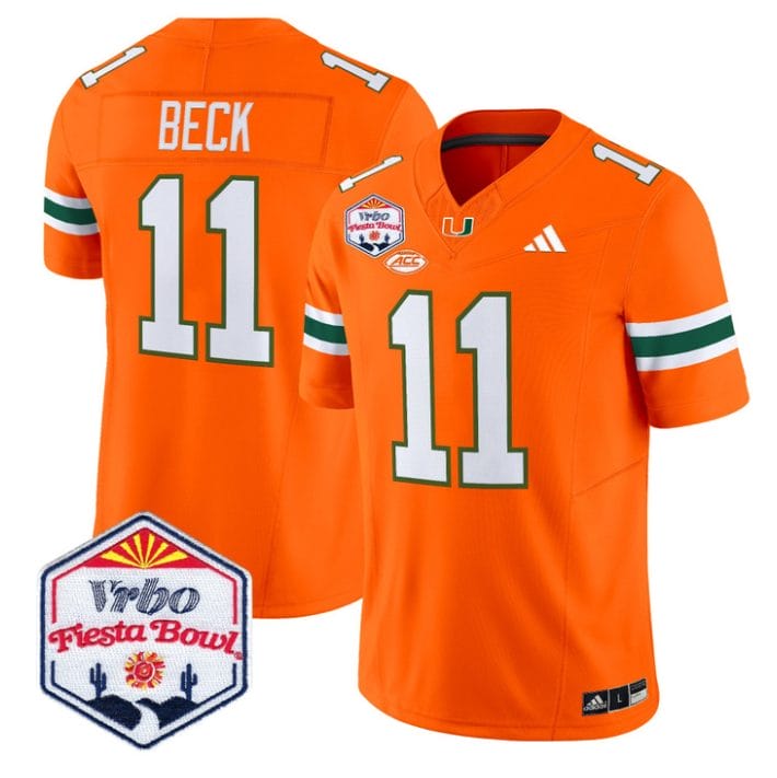 Carson Beck Jersey #11 Miami Hurricanes 2026 Fiesta Bow Patch Stitched - Image 4