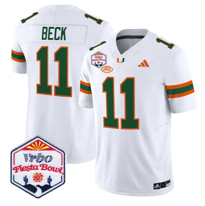 Carson Beck Jersey #11 Miami Hurricanes 2026 Fiesta Bow Patch Stitched - Image 5