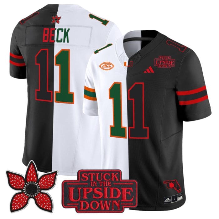 Carson Beck Jersey #11 Miami Hurricanes Upside Down Edition Stitched - Image 3
