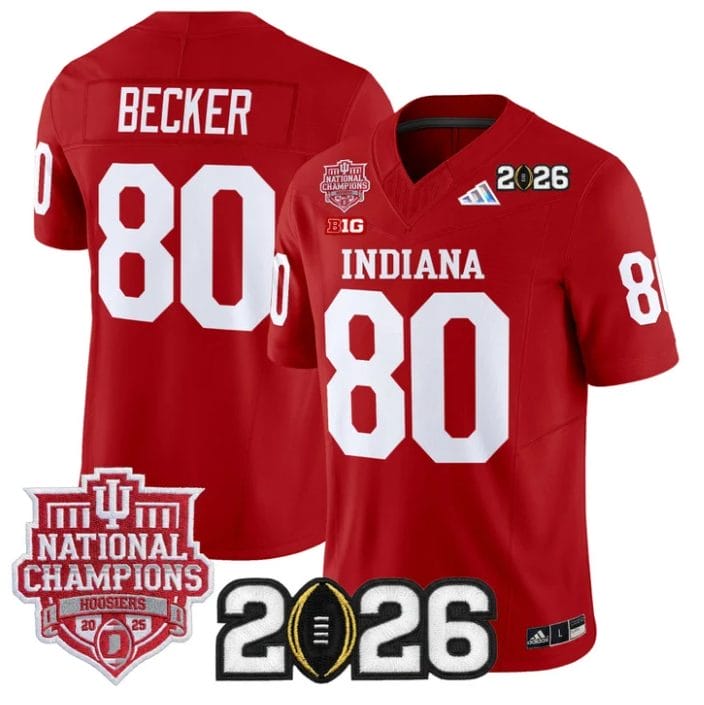 Charlie Becker Jersey #80 Hoosiers 2025 National Champions 2026 Patch Stitched - Image 4