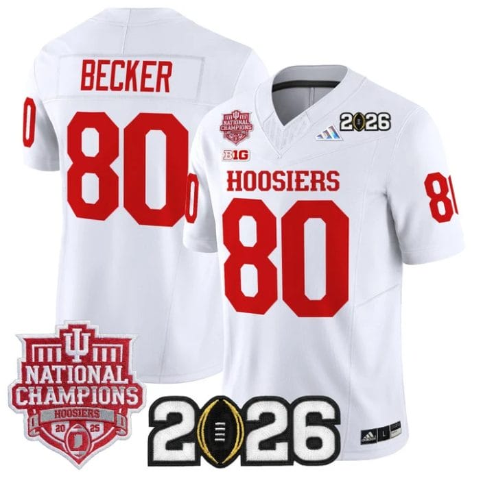 Charlie Becker Jersey #80 Hoosiers 2025 National Champions 2026 Patch Stitched - Image 5