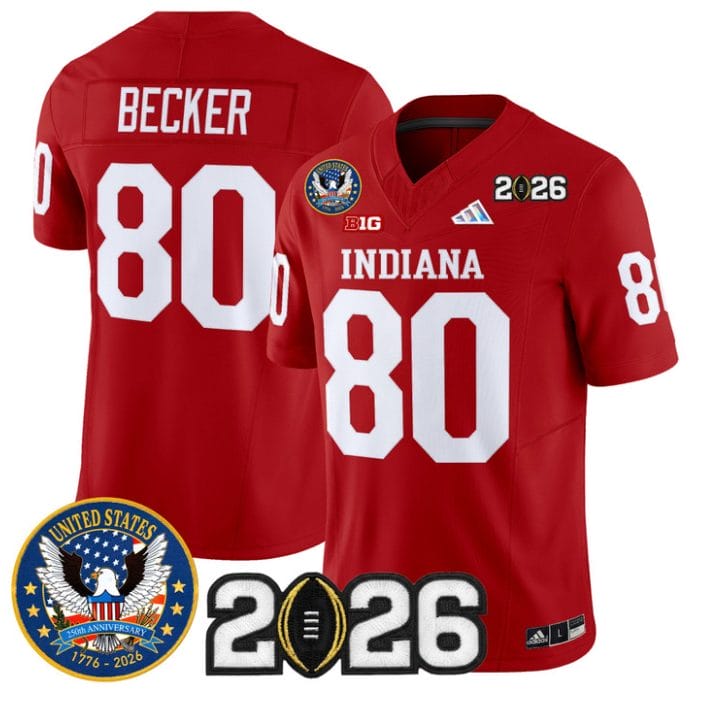 Charlie Becker Jersey #80 Hoosiers United States 250th Patch V2 Stitched - Image 4