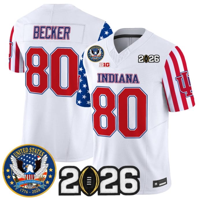 Charlie Becker Jersey #80 Indiana Hoosiers America 250 Edition 2026 CFP Stitched - Image 3