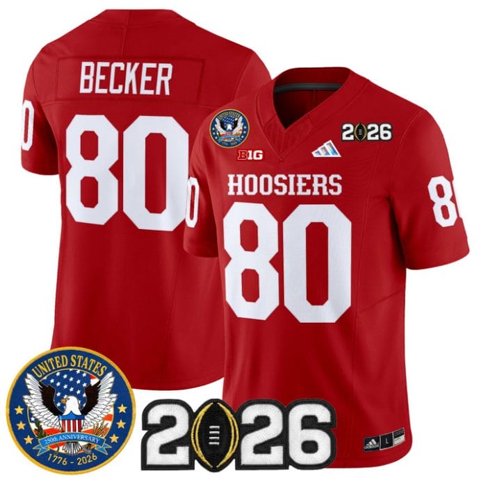 Charlie Becker Jersey #80 Indiana Hoosiers United States 250th 2026 Stitched - Image 4
