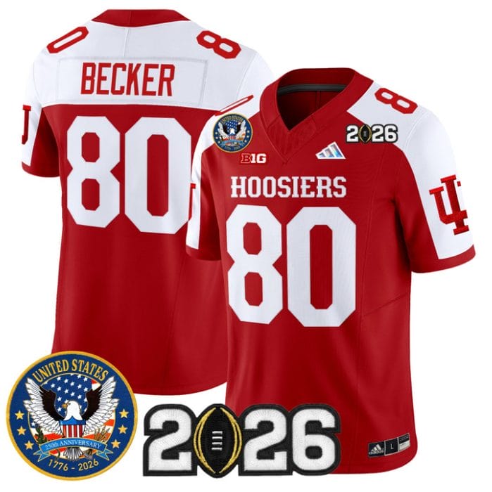 Charlie Becker Jersey #80 Indiana Hoosiers United States 250th 2026 Stitched - Image 3