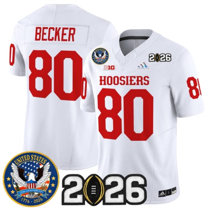 Charlie Becker Jersey #80 Indiana Hoosiers United States 250th 2026 Stitched - Image 5