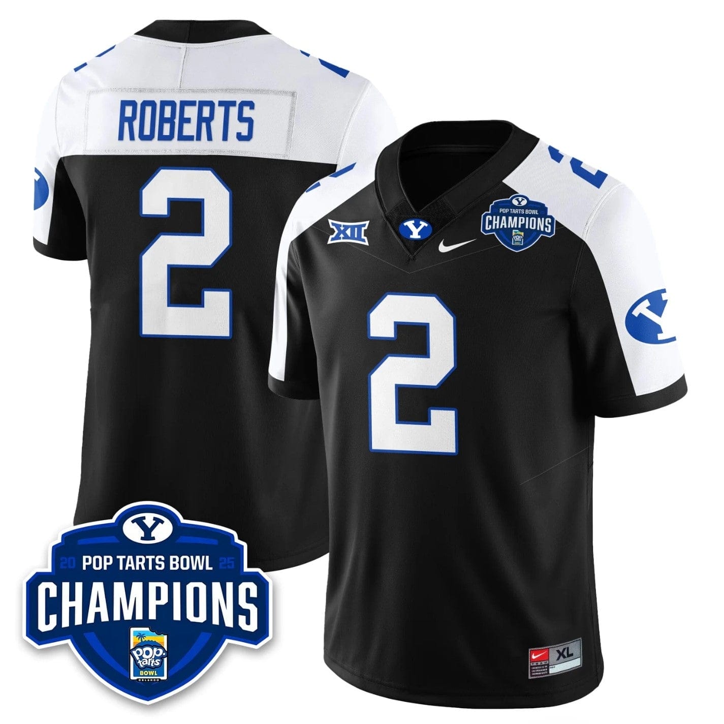 Chase Roberts Jersey #2 BYU Cougars 2025 Pop-Tarts Bowl Champions Stitched