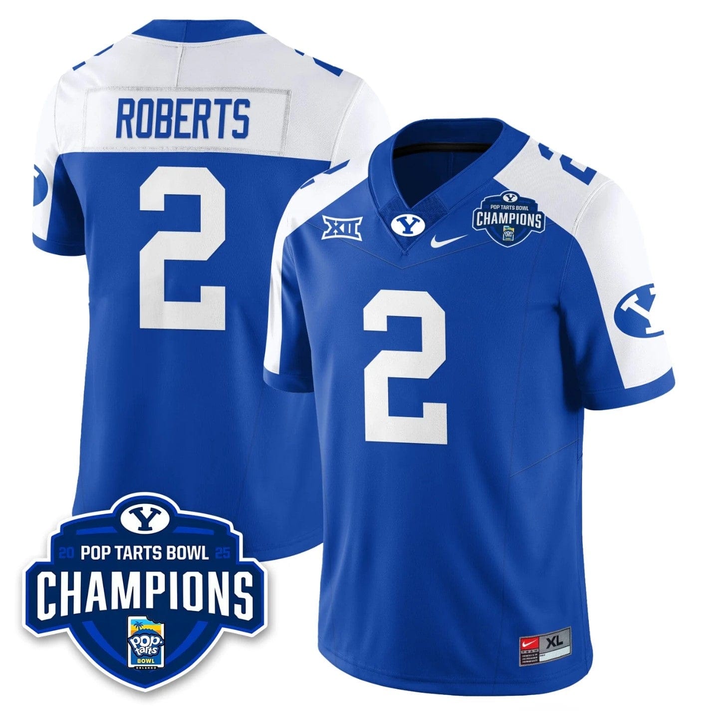 Chase Roberts Jersey #2 BYU Cougars 2025 Pop-Tarts Bowl Champions Stitched - Image 4