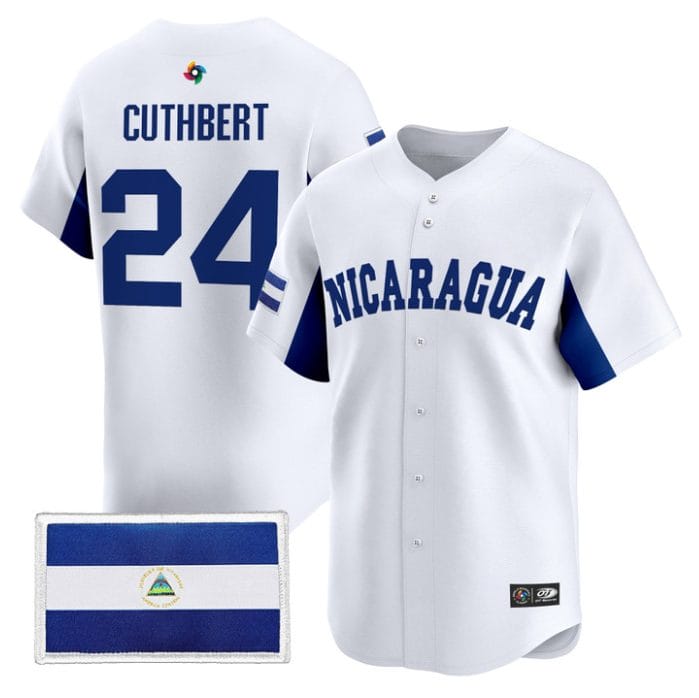 Alternative view of Cheslor Cuthbert Jersey #24 Team Nicaragua 2026 World Baseball Stitched