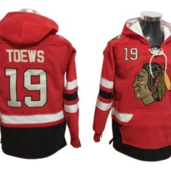 Chicago Blackhawks #19 Jonathan Toews Red One Front Pocket Pullover Hoodie
