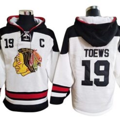Chicago Blackhawks #19 Jonathan Toews White Ageless Must-Have Lace-Up Pullover Hoodie
