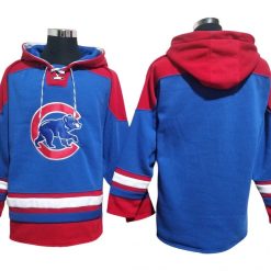 Chicago Cubs Blue Ageless Must-Have Lace-Up Pullover Hoodie
