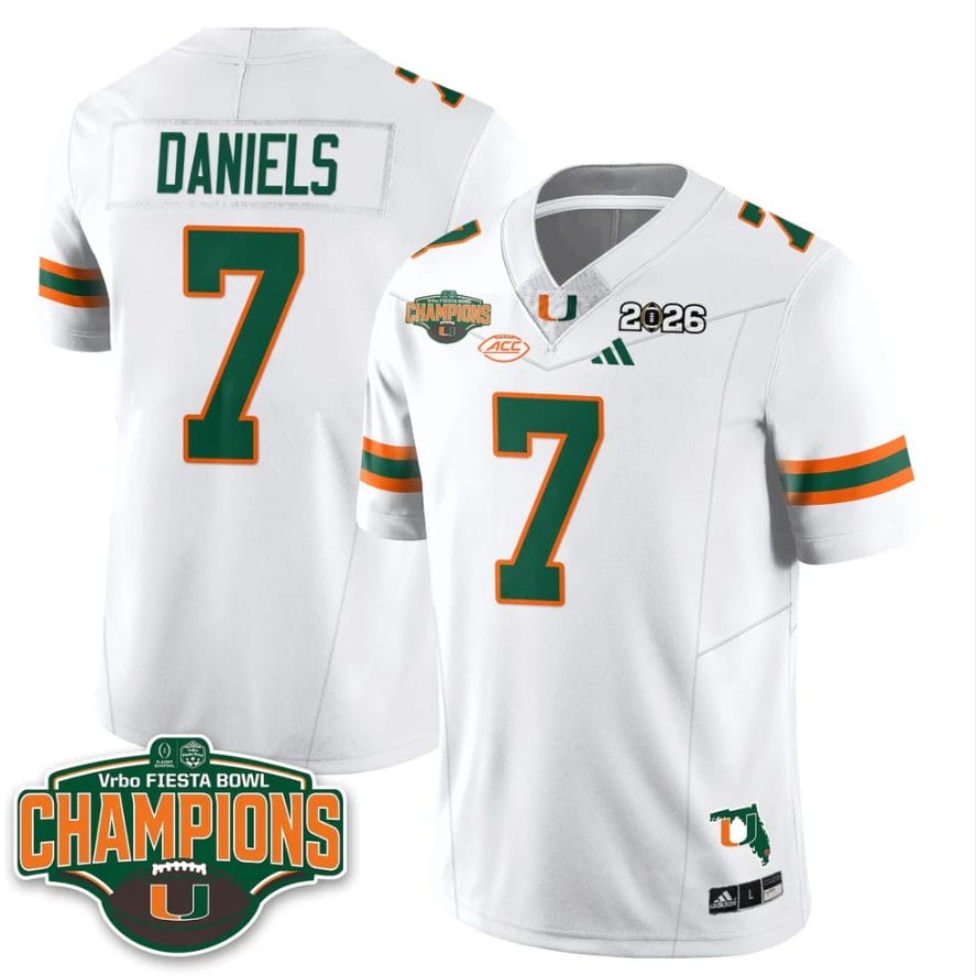 Cj Daniels Jersey #7 Miami Hurricanes 2026 Fiesta Bowl Champions Black - Image 5