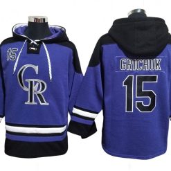 Colorado Rockies #15 Randal Grichuk Purple Ageless Must-Have Lace-Up Pullover Hoodie