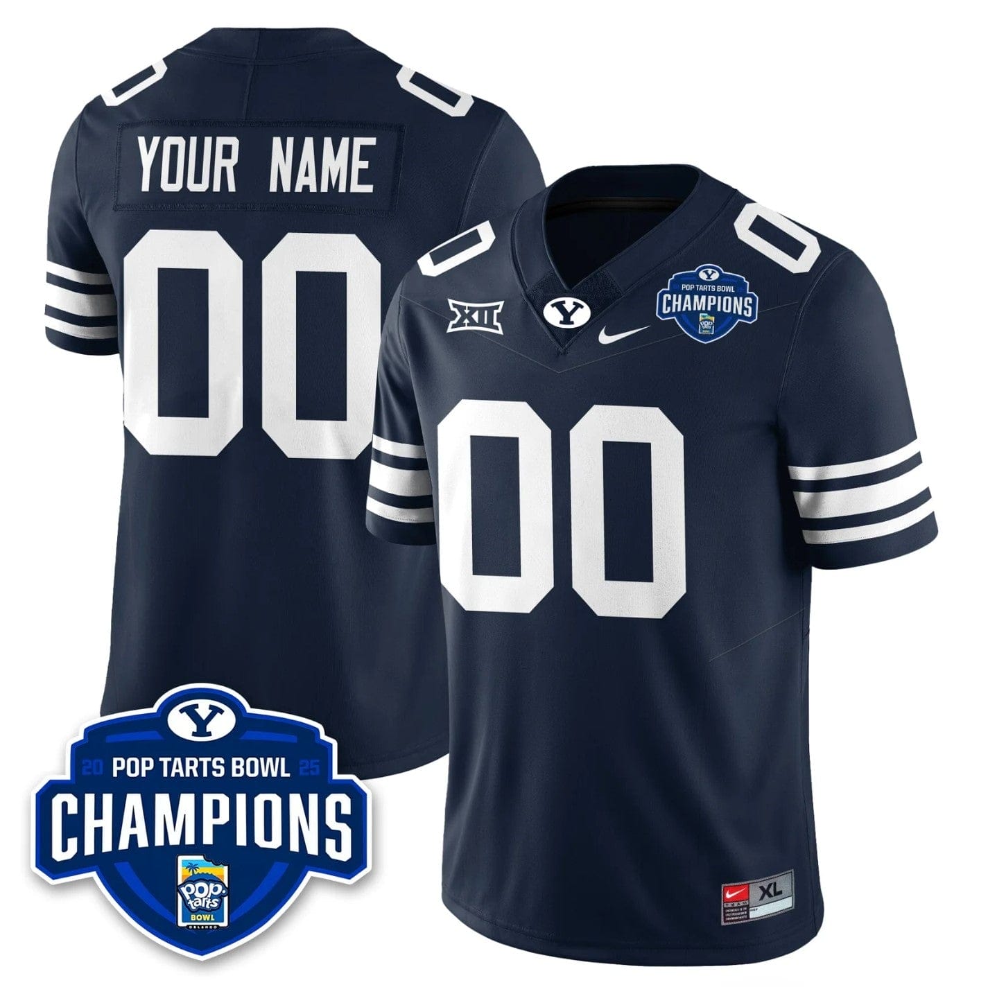 Custom BYU Cougars Jersey 2025 Pop-Tarts Bowl Champions Patch Stitched - Image 2