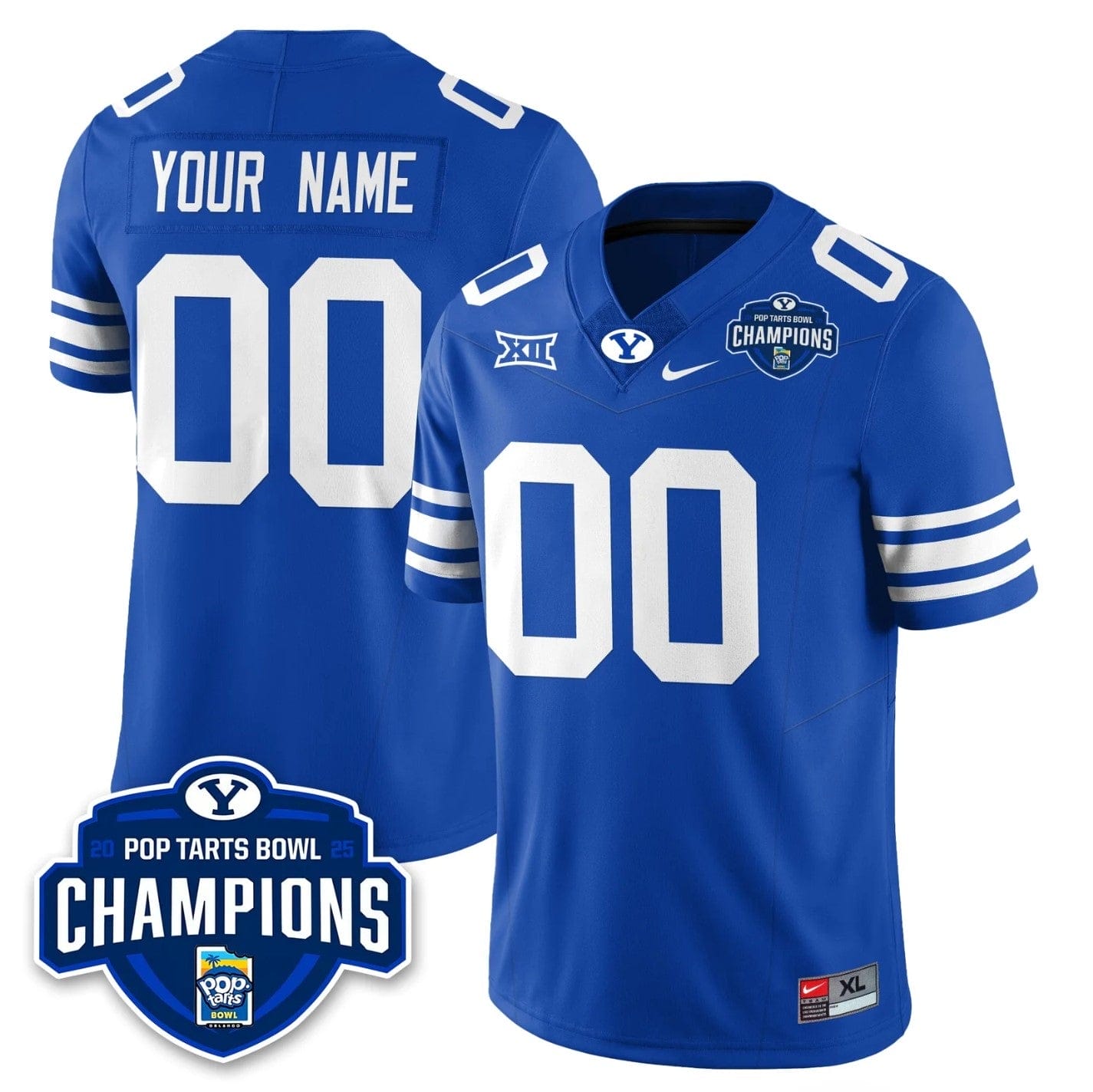 Custom BYU Cougars Jersey 2025 Pop-Tarts Bowl Champions Patch Stitched - Image 5