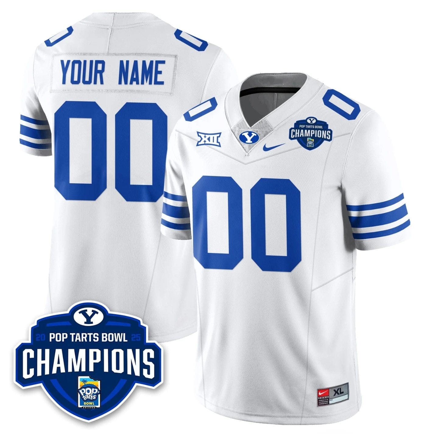 Custom BYU Cougars Jersey 2025 Pop-Tarts Bowl Champions Patch Stitched - Image 3