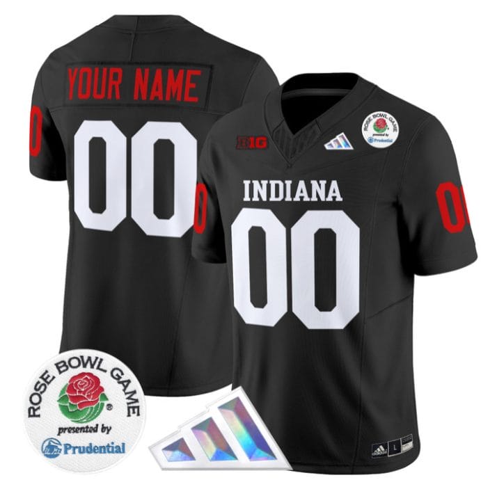 Custom Indiana Hoosiers Jersey 2025 Rose Bowl Patch V2 Stitched - Image 2