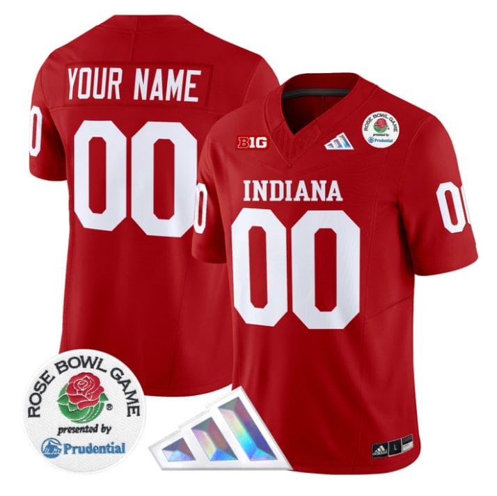 Custom Indiana Hoosiers Jersey 2025 Rose Bowl Patch V2 Stitched - Image 4