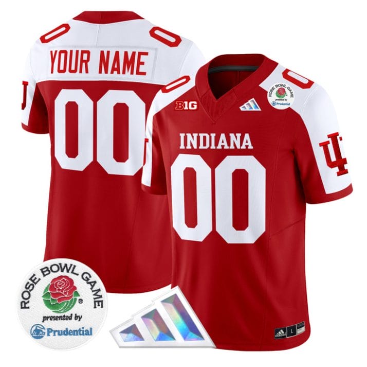 Custom Indiana Hoosiers Jersey 2025 Rose Bowl Patch V2 Stitched - Image 3