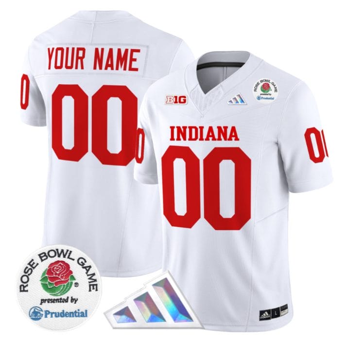 Custom Indiana Hoosiers Jersey 2025 Rose Bowl Patch V2 Stitched - Image 5