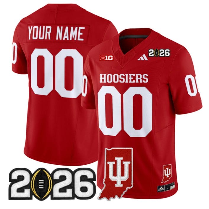 Custom Indiana Hoosiers Jersey 2026 CFP Final Indiana State Patch Stitched - Image 4