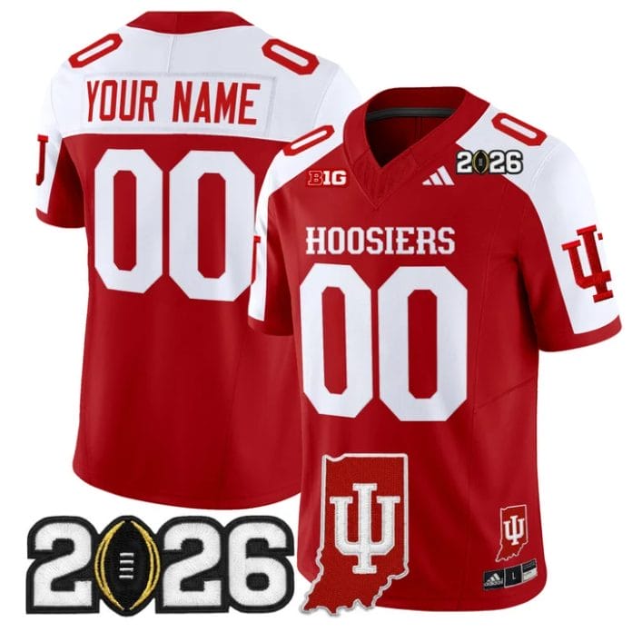 Custom Indiana Hoosiers Jersey 2026 CFP Final Indiana State Patch Stitched - Image 3
