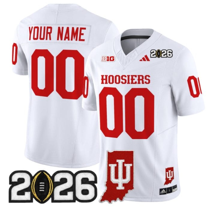 Custom Indiana Hoosiers Jersey 2026 CFP Final Indiana State Patch Stitched - Image 5