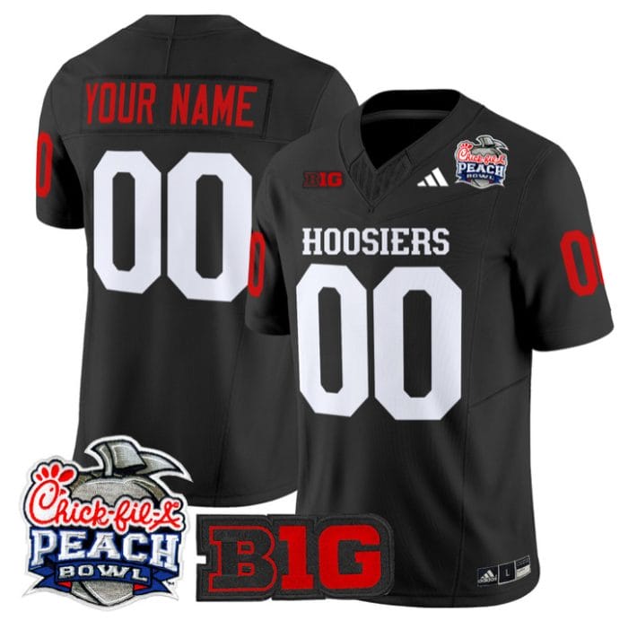 Custom Indiana Hoosiers Jersey 2026 Peach Bowl Patch Limited Stitched - Image 2