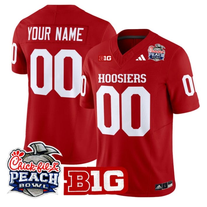 Custom Indiana Hoosiers Jersey 2026 Peach Bowl Patch Limited Stitched - Image 4